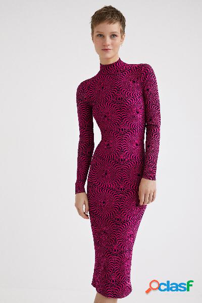 Vestito midi slim psichedelia