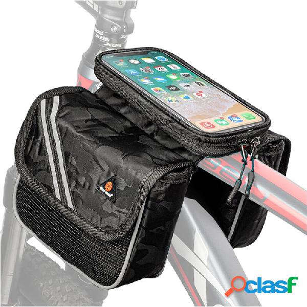 WEST BIKING Bicicletta antipioggia Borsa Touch screen da 6,5
