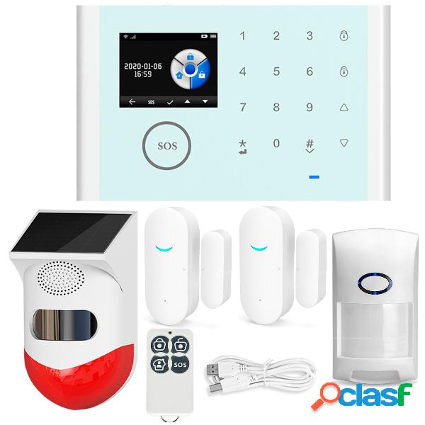 WIFI GSM Wireless Smart solare Sistema di allarme Porta Home