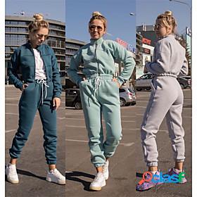 Womens 2 Piece Full Zip Tracksuit Sweatsuit Athletic
