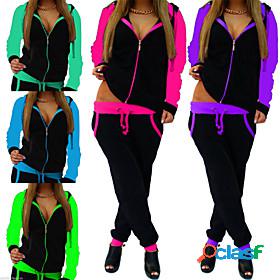 Womens 2 Piece Full Zip Tracksuit Sweatsuit Jogging Suit
