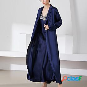 Womens 2 Pieces Pajamas Robes Gown Nightgown Sets Simple