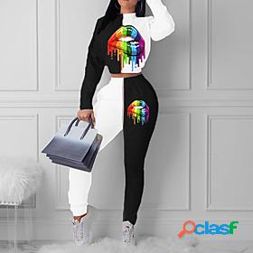 Womens Active Streetwear Printing Sports Outdoor Causal Two