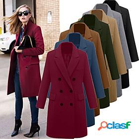 Womens Basic Simple Fall Thick Blue Gray Camel