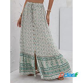 Womens Bohemian Style Full Length Skirts Party / Cocktail
