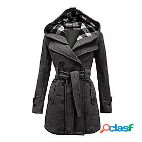 Womens Coat Fall Winter Street Daily Holiday Long Coat