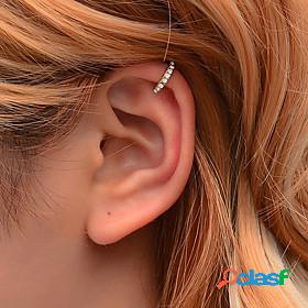 Womens Ear Cuff Briolette Cross Earrings Jewelry Silver /