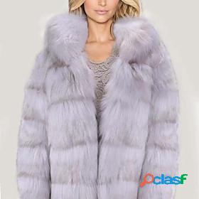 Womens Faux Fur Coat Fall Winter Party Daily Regular Coat