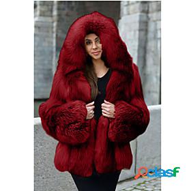 Womens Faux Fur Coat Fall Winter Valentines Day Going out