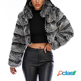 Womens Faux Fur Coat Fall Winter Wedding Daily Going out