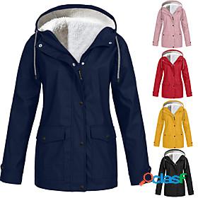 Womens Hooded Hoodie Jacket Fleece Jacket Rain Jacket