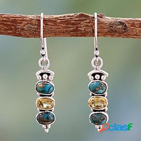 Womens Hoop Earrings Floral Theme Geometrical Stylish Simple
