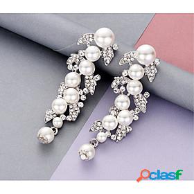 Womens Hoop Earrings Pearl Love Classic Pearl Vintage