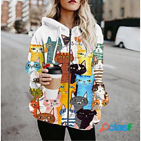 Womens Jacket Fall Spring Daily Holiday Regular Coat Hoodie