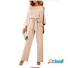 Womens Jumpsuit Solid Color Casual Casual Daily 3/4 Length