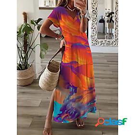 Womens Maxi long Dress Shift Dress Blue White Gray Dark Blue