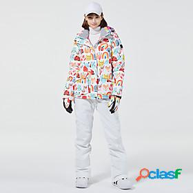 Womens Ski Jacket with Bib Pants Ski Suit Outdoor Thermal