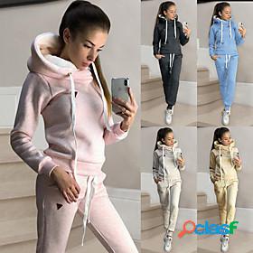Womens Sweatsuit 2 Piece Set Drawstring Loose Fit Hoodie
