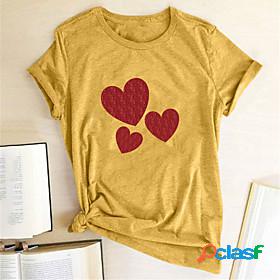 Womens T shirt Floral Theme Valentines Day Painting Heart