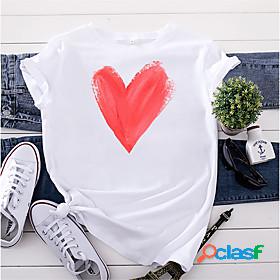 Womens T shirt Valentines Day Couple Graphic Heart Round