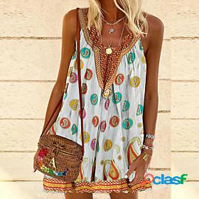 Womens Tank Top Halter Crisscross Tank Shirt Paisley V Neck