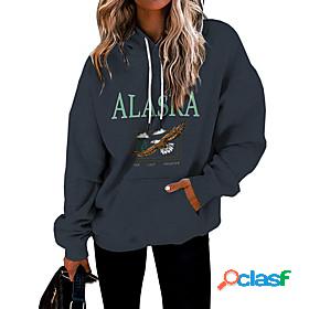 Womens Text Eagle Hoodie Sweatshirt Monograms Front Pocket