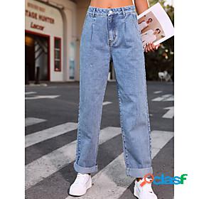 Womens Trousers Jeans Full Length Pants Inelastic Work
