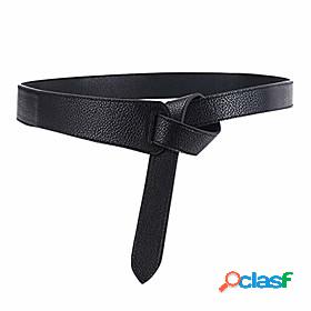 Womens Waist Belt Black Red Casual Daily Belt Solid Color /