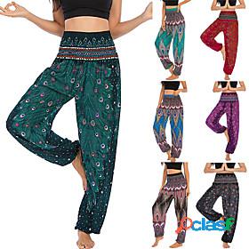 Womens Yoga Pants High Waist Bottoms Side Pockets Elastic