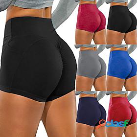 Womens Yoga Shorts with Phone Pocket Scrunch Butt Shorts
