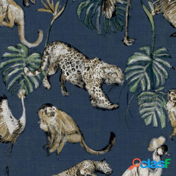 Zero Carta da Parati Exotic Animals Blu