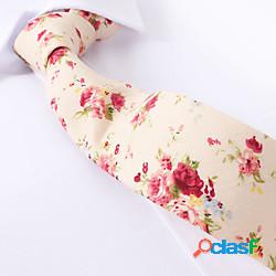beige floreale cravatte sottili di cotone Lightinthebox