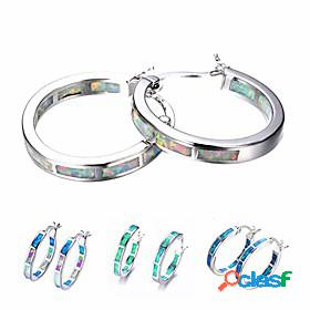 life stage fire created-opal 925 sterling silver round hoop