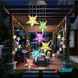 outdoor waterproof led solare carillon di vento luce stella