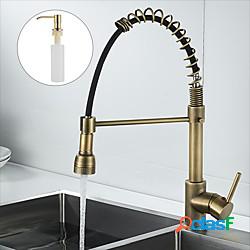 rubinetto da cucina in ottone in stile retrò, maniglia