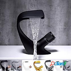 rubinetto per lavabo da bagno a cascata in ottone in stile