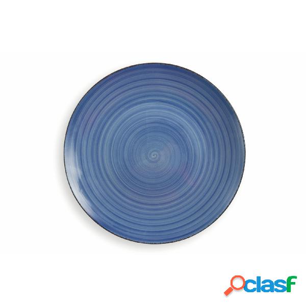 set 6 piatti piani New Baita in Gres Blu, diametro 26 x