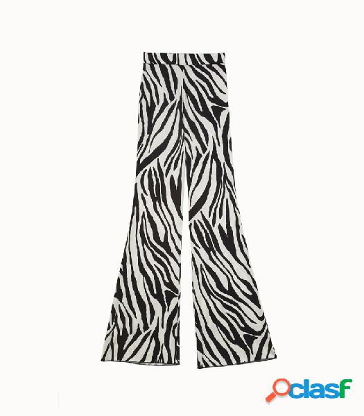 the andamane pantalone flare motivo zebra