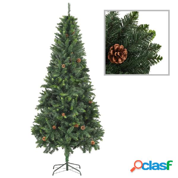 vidaXL Albero di Natale Artificiale con Pigne Verde 210 cm