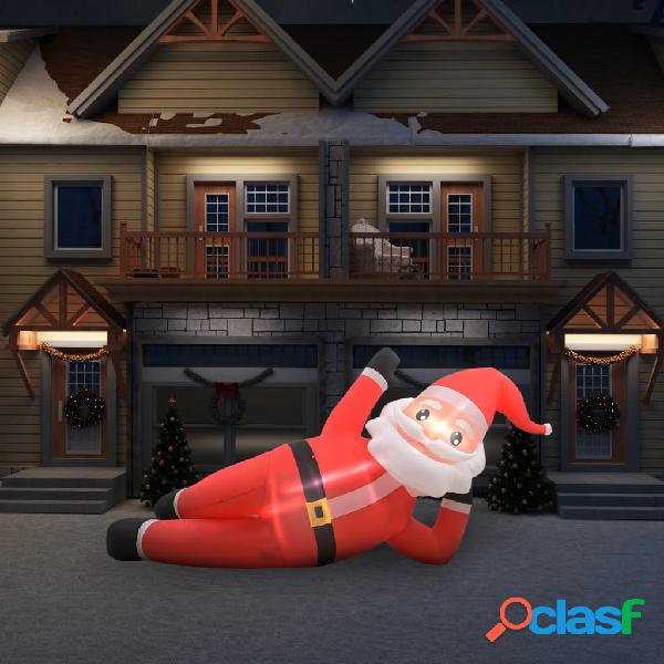 vidaXL Babbo Natale Gonfiabile con LED IP44 Rosso 360 cm XXL