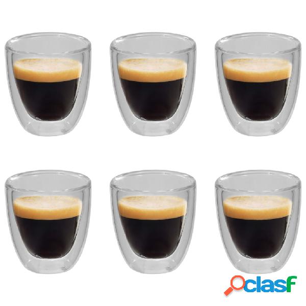vidaXL Bicchiere Termico a Doppia Parete per Caffè Espresso