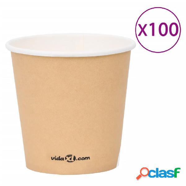 vidaXL Bicchieri di Carta da Caffè 120 ml 100 pz Marroni