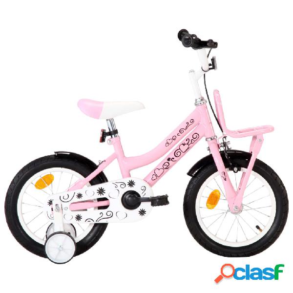 vidaXL Bici per Bambini con Trasportino Frontale 14 Bianco e