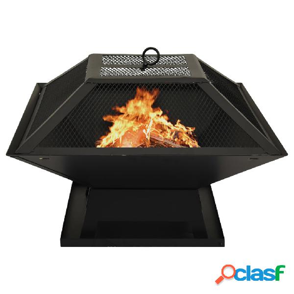 vidaXL Braciere e Barbecue 2in1 con Attizzatoio