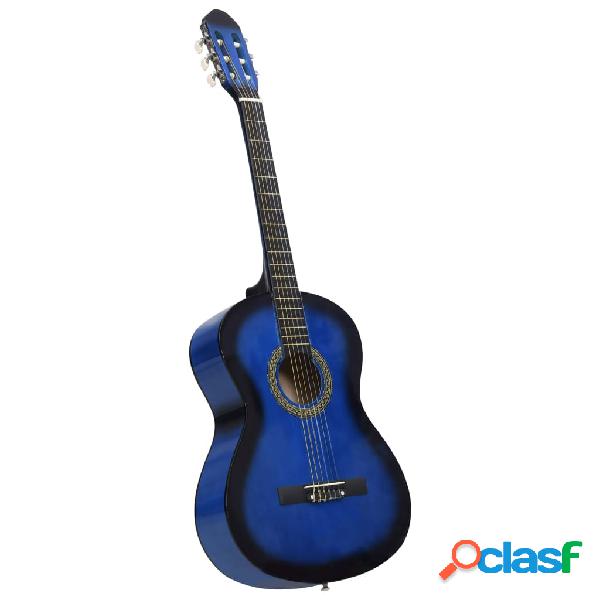 vidaXL Chitarra Classica per Principianti Blu 4/4 39" in