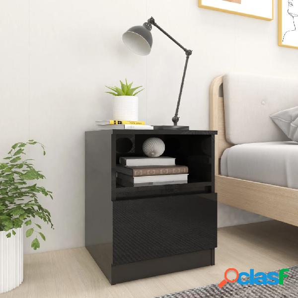 vidaXL Comodini 2 pz Nero Lucido 40x40x50 cm in Truciolato