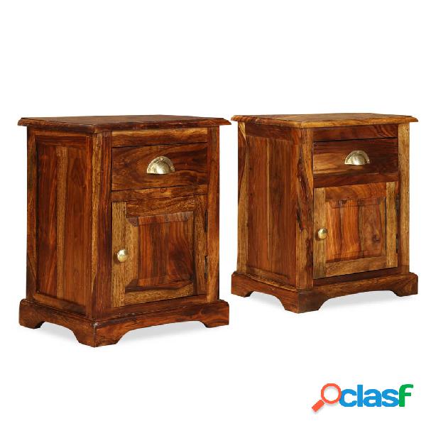 vidaXL Comodini Set 2 pz 40x30x50 cm in Legno Massello di