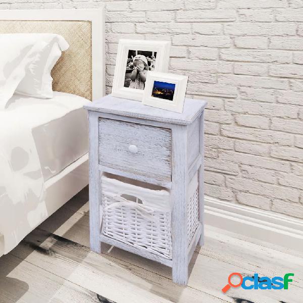 vidaXL Comodino da Notte Set 2 pz in Legno Bianco