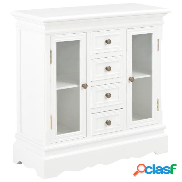 vidaXL Credenza Bianca 70x28x70 cm in Legno Massello di Pino