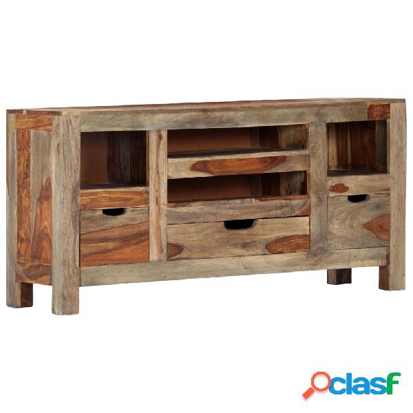vidaXL Credenza Grigia 100x30x50 cm in Legno Massello di